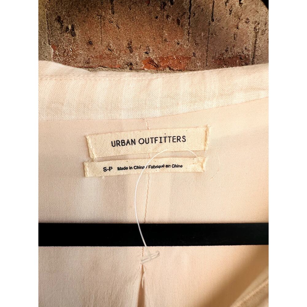 Urban Outfitters Women's Beige Striped Short Sleeve Midi Shirt Dress Size Small - Picture 3 of 3